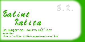 balint kalita business card